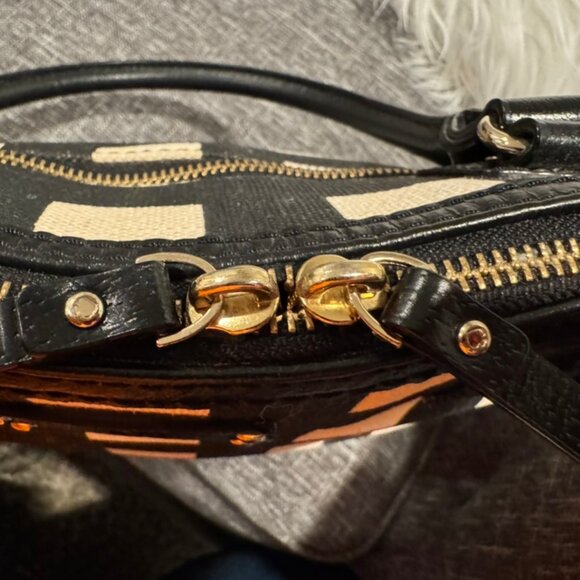 Kate Spade Large Wellesley Rachelle Satchel Shoulder Black White Check - Picture 13 of 14